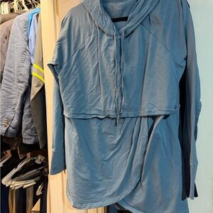 Latched Mama Petal Front Blue Hoodie Sweatshirt